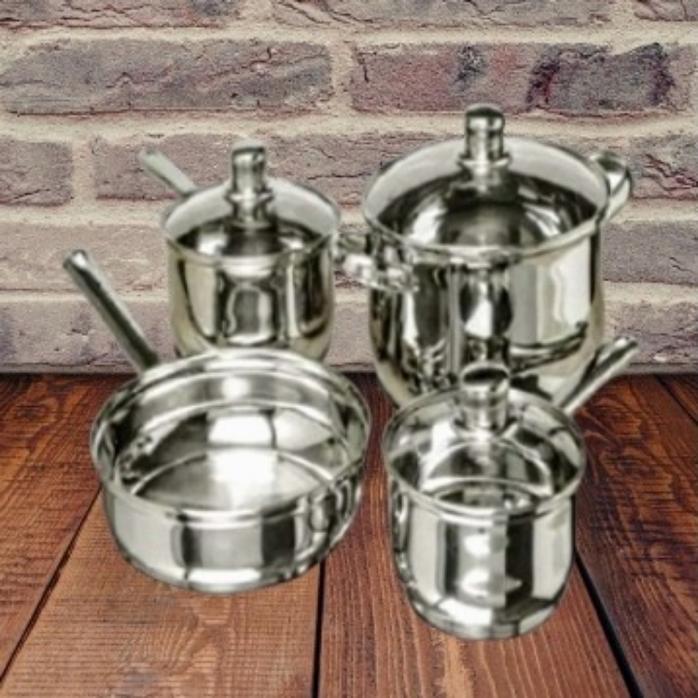 7-Piece Cookware set, Stainless Steel - Silver